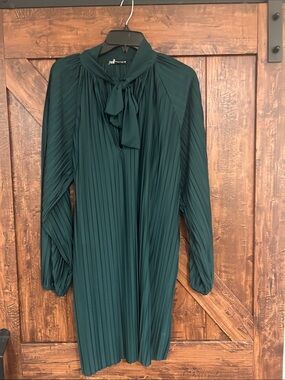 green long sleeve dress zara SHRT DRSS 16 - Green